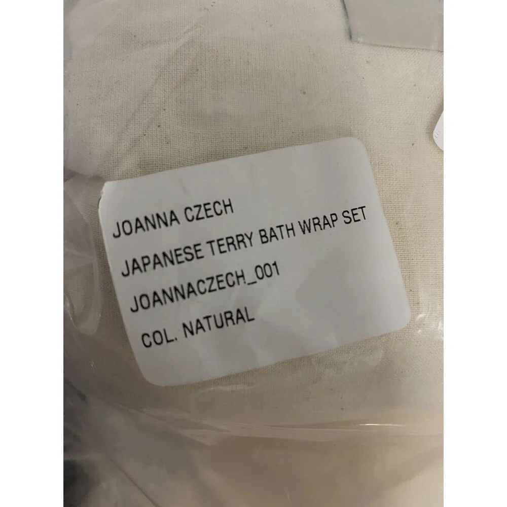 $450 Joanna Czech Women's Ivory Limited Edition Japanese Terry Bath Wrap Set OS